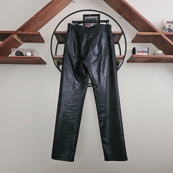 Agolde 90's Pinch Waist High Rise Straight Long (Recycled Leather) - Picture 5 of 8